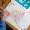 Cahier Blink Book La mer avec dessin colorié de raie et perles collées.