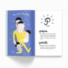Page intérieure du cahier Remember avec illustration papa en jaune portant trois enfants, texte descriptif en français.