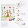 Calendrier magnétique en carton avec arbre, saisons et animaux illustrés Moulin Roty