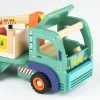Camion forestier en bois vert et bleu avec grue jaune et remorque Moulin Roty