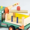 Camion forestier en bois vert, grue beige, chargement bûche beige Moulin Roty