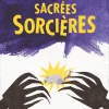 Carte audio Roald Dahl Sacrées Sorcières, fond violet blanc, mains noires attrapant souris grise.