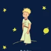 Carte audio Le petit Prince Yoto, fond bleu, personnage blond et étoiles jaunes