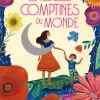 Carte audio Les plus belles comptines du monde, femme et enfant illustrés avec fleurs colorées autour