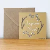 Carte avec enveloppe Joyeux Noël Doré - Les Petites Hirondelles