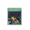 Cartes à gratter Moulin Roty avec tigre orange, forêt et outil de grattage bois.