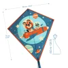 Cerf-volant Rocket Djeco bleu avec tigre et grenouille en astronaute