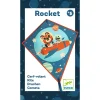 Cerf-volant Rocket bleu avec tigre et grenouille en combinaison spatiale, Djeco.