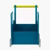 Chariot de marche panthère bleu pétrole avec poignée jaune et roues blanches