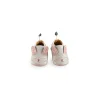Chaussons bébé cuir gris lapin avec oreilles roses et queue noir Après la pluie Moulin Roty