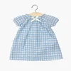 Chemise de nuit Sabrina en coton Vichy bleu pour poupées Babies - Minikane