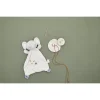 Doudou éléphant blanc avec broderies lune et étoiles, bola doré et blanc