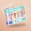 Coffret créatif Mes amis Kawaï Mako Moulages avec trois figurines à peindre et accessoires.