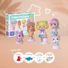 Coffret Mes amis Kawaï Mako Moulages avec trois poupées colorées et animaux kawaii.