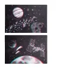 Coffret Découverte de l'espace Moulin Roty avec illustrations planètes, astéroïdes et station spatiale