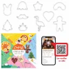 Coffret Chefclub Kids avec emporte-pièces métal formes fête et application recette tiramisu Halloween.