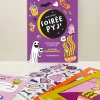 Coffret Soirée Pyj violet avec fantômes, stickers phosphorescents et livres d'activités.