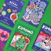 Coffret KIMOMÖ fête enfants avec livres, masques et planche de stickers colorés