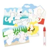 Coloriages magiques Caché dehors Djeco avec animaux en forêt et feutre rouge