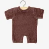 Combinaison Félix en tricot caramel chiné pour poupées Babies - Minikane