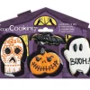 Découpoirs inox Halloween Scrapcooking, formes tête de mort, chauve-souris, citrouille et fantôme