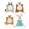 Doudou raton laveur Gaston gris clair et blanc, forme carrée, Kaloo