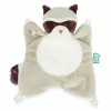 Doudou raton laveur Gaston gris et blanc avec masque marron et tissu doux