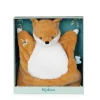 Doudou Renard Léonard Kaloo orange et blanc en peluche douce avec ailes brodées, emballé