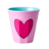 Gobelet médium en mélanine Cœur rose - Rice