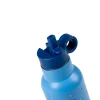 Gourde bleu clair Puce et Pilou Moulin Roty avec bouchon bleu foncé et paille intégrée