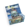 Phare illustré coloré avec intérieur détaillé, ciel bleu nuit et décalcomanies Moulin Roty.
