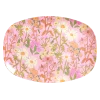 Grande assiette rectangulaire Mélanine rose Imprimé Daisy Dearest - Rice