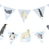 Guirlande Annikids avec fanions triangulaires, animaux polaires dessinés colorés.