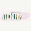 Harmonica Le voyage d'Olga blanc motif plumes colorées bleu, jaune, orange, bois