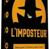 Boîte noire et orange jeu d'ambiance L'imposteur silhouette homme sourire mystérieux
