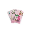 Cartes Jeu de 7 familles Les Loufoques, couleur rose, crocodile en peignoir et canard cartoon.