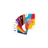 Jeu de cartes Crack List multicolore avec mots et lettres, design moderne