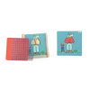 Jeu de logique Mix et Match Les Loufoques, cubes en bois avec chien coloré et accessoires variés.