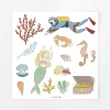 Magnets Sous l'océan Ferflex avec plongeur, sirène, hippocampes, coquillages et trésor.