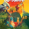Illustration colorée avec éléphant, lion, girafe, hippopotame et mangouste, jeu Botswana.
