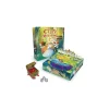 Jeu de société Clefs magiques avec plateau coloré, dés, coffre et pions blancs en plastique.