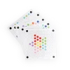 Cartes de jeu de tri Les Toupitis avec motifs de points colorés sur fond blanc.
