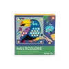 Boîte jeu de tri Les Toupitis avec toucan coloré, billes et pinces en bois.