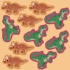 Pions magnétiques jeu morpion dinosaures triceratops orange et t-rex vert Auzou.