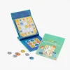 Jeu magnétique Sudokid Moulin Roty avec plateau bleu, jetons ronds illustrés colorés