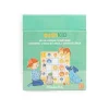 Boîte jeu magnétique Sudokid avec dessin enfant, chien, lapin et chat, vert pâle.