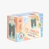 Boîte colorée jumelles Les grands explorateurs, illustrations nature et campement.
