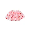Jupe courte Rosalie rose en tulle avec motifs cœurs rouges Ratatam