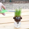 Kit créatif Mr Patate avec herbe verte à couper, posé sur table en bois clair