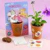 Kit de jardinage Belle de jour Princesse avec pot en terre cuite, graines, et stickers colorés.
